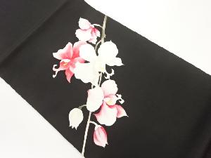 塩瀬花模様開き名古屋帯（額縁仕立て）